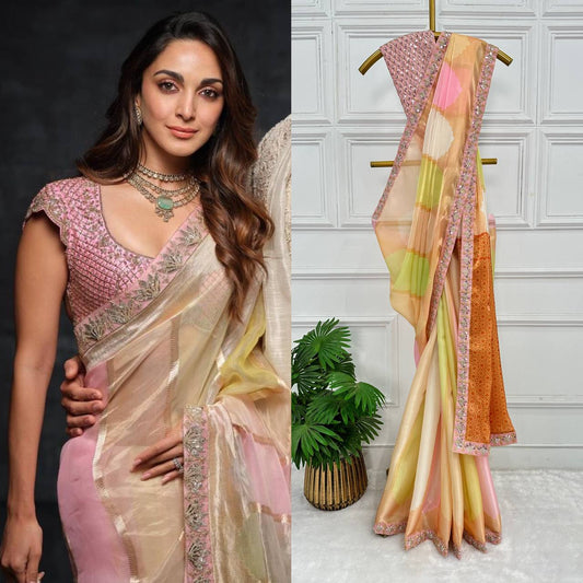KIARA MAM INSPIRED TISSUE RANGKAT SAREE