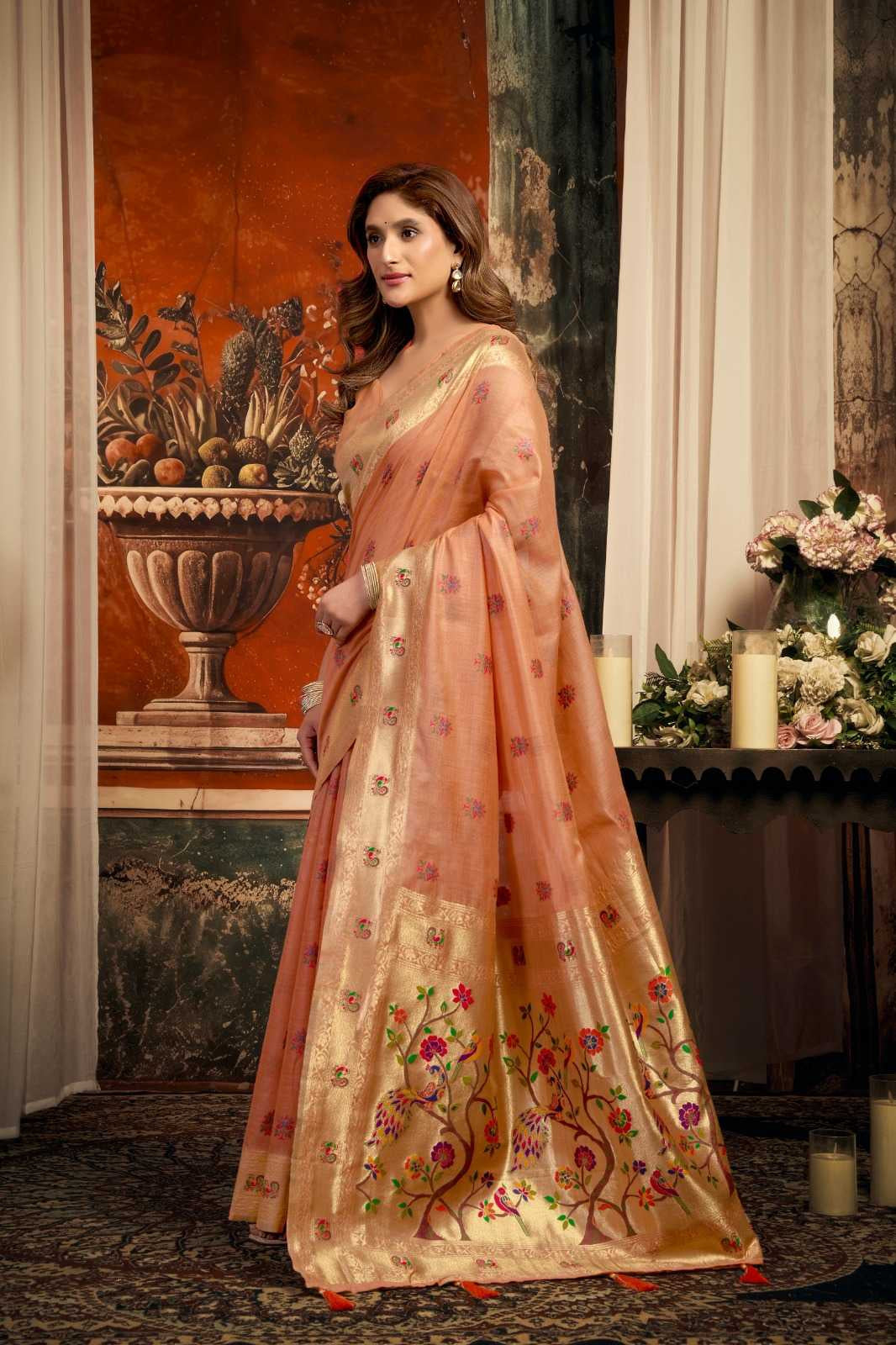 Heavy Super Kota Paithani Saree with Zari Border, Jacquard Weaving & Fancy Tassels