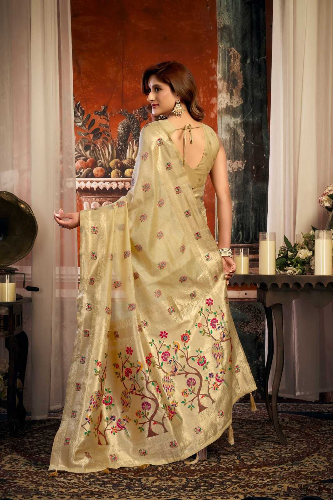 Heavy Super Kota Paithani Saree with Zari Border, Jacquard Weaving & Fancy Tassels
