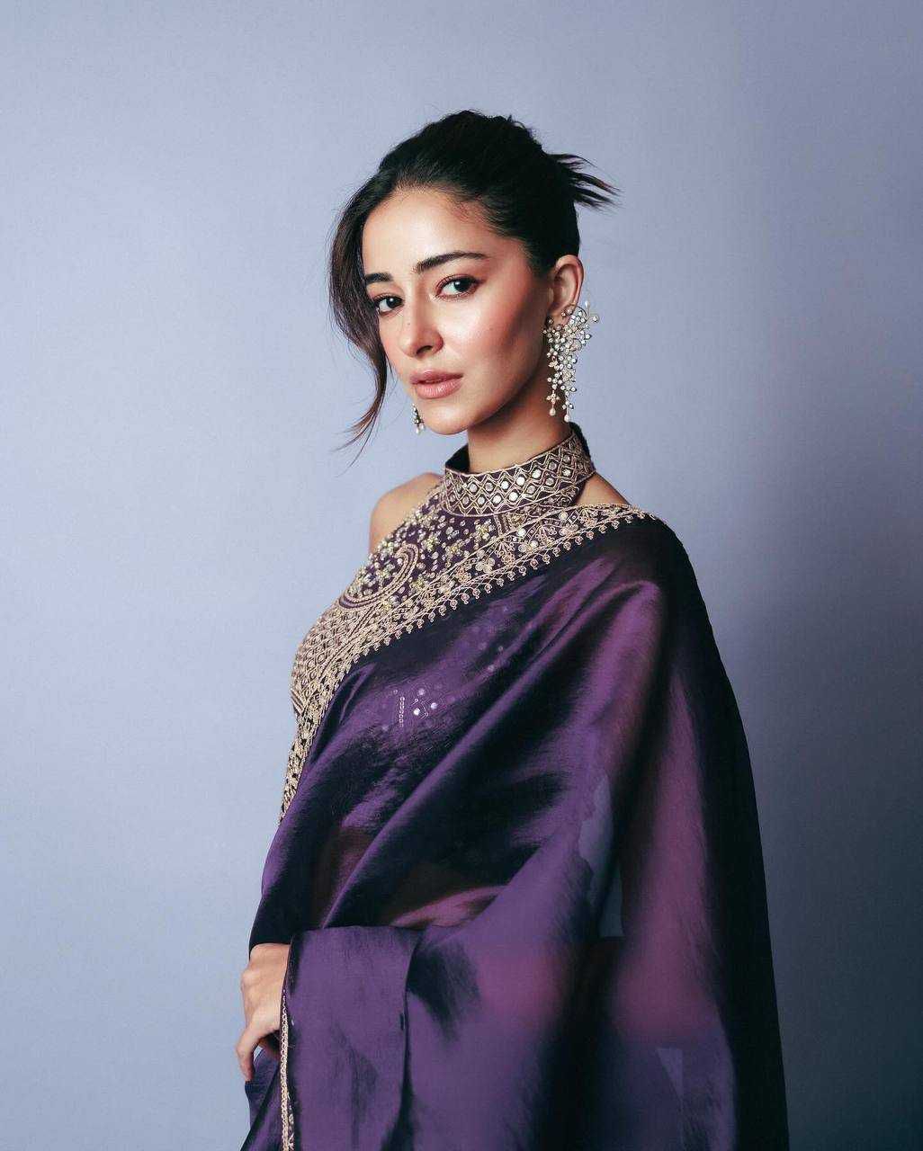 Blooming Tissue Saree with Elegant Sequins Border and Embroidered Banglori Silk Blouse