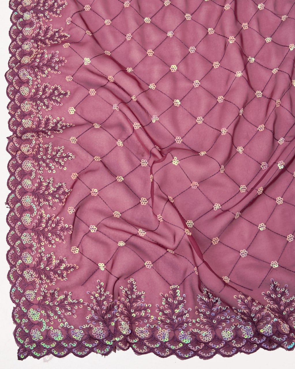 Beautiful Saree for wedding on premium Soft Taby Silk Organza fabric with C-pallu All Over Embroidery Work