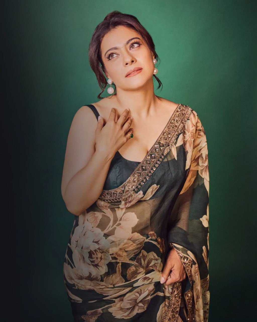 Georgette Digital Print Saree with Heavy Embroidery, Kodding & Sequence Work