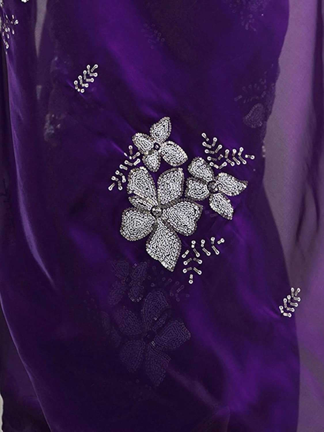 Premium Jimmy Choo Saree with Embroidery & 3MM Sequins Work