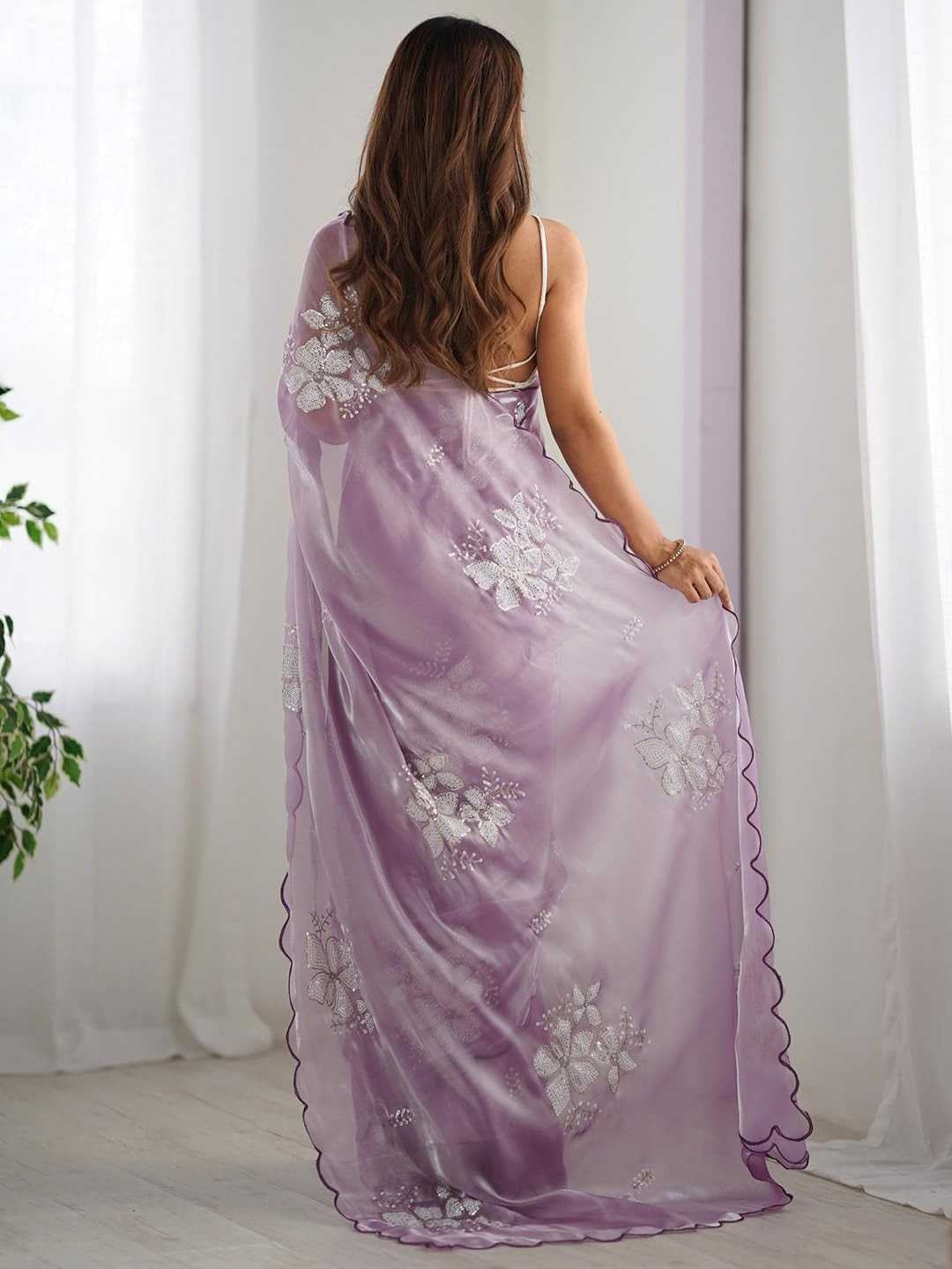 Premium Jimmy Choo Saree with Embroidery & 3MM Sequins Work