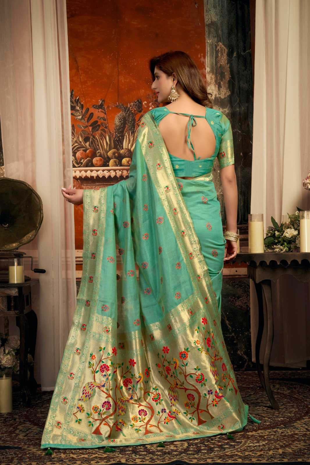 Heavy Super Kota Paithani Saree with Zari Border, Jacquard Weaving & Fancy Tassels