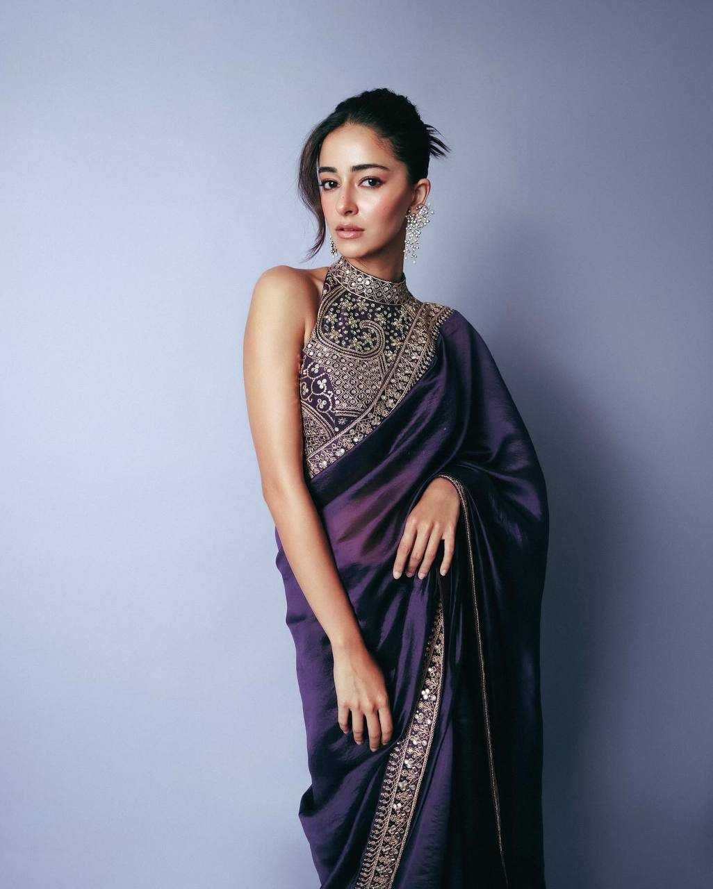 Blooming Tissue Saree with Elegant Sequins Border and Embroidered Banglori Silk Blouse