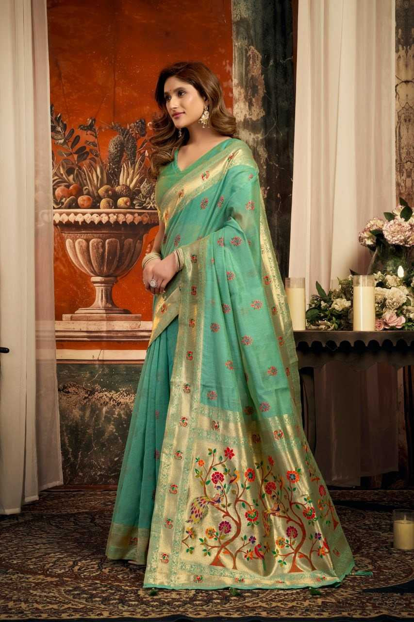 Heavy Super Kota Paithani Saree with Zari Border, Jacquard Weaving & Fancy Tassels