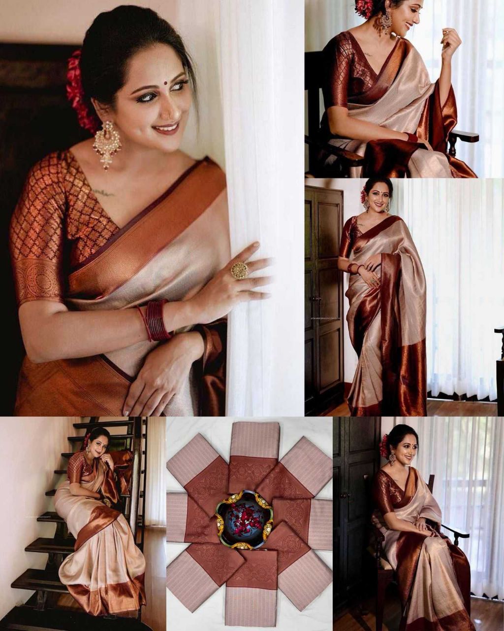 Lichi Silk Saree with Rich Jacquard Weave & Designer Pallu