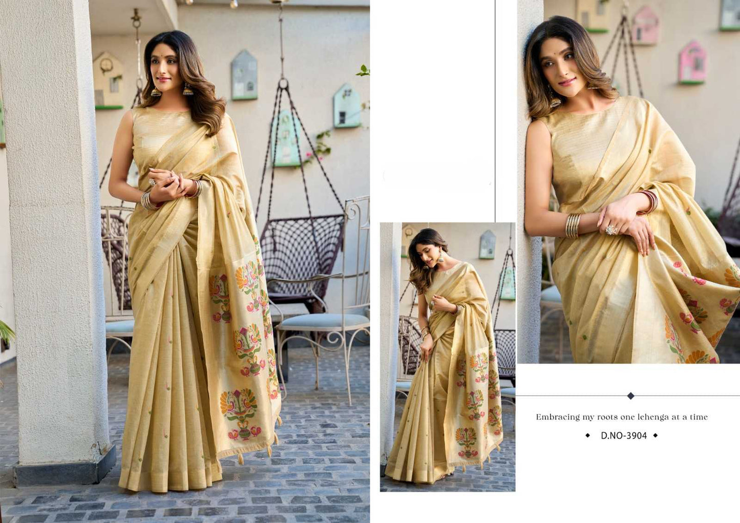 Heavy Cotton Saree with Zari Border, Paithani Pallu & Fancy Tassels