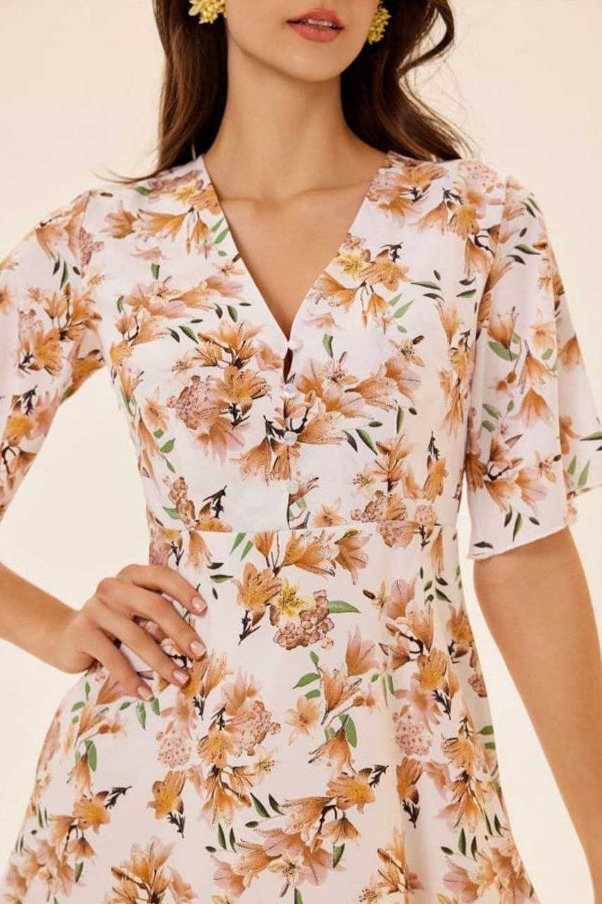 TRENDING MICRO CREPE PRINTED ONE PIECE WHITE