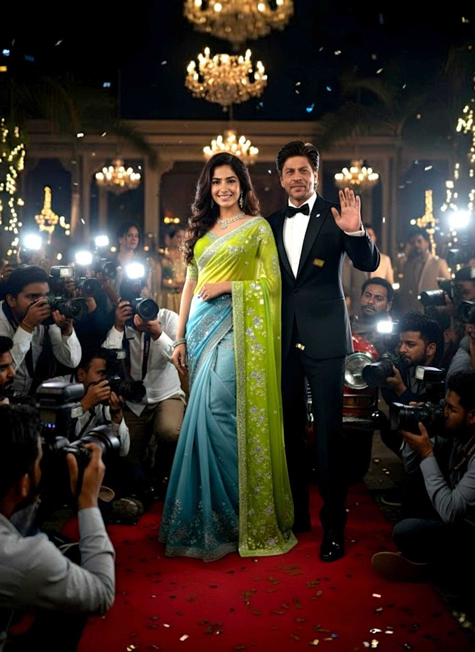 Tabby Organza Digital Print Saree with Sequence Embroidery & Mono Banglori Silk Blouse