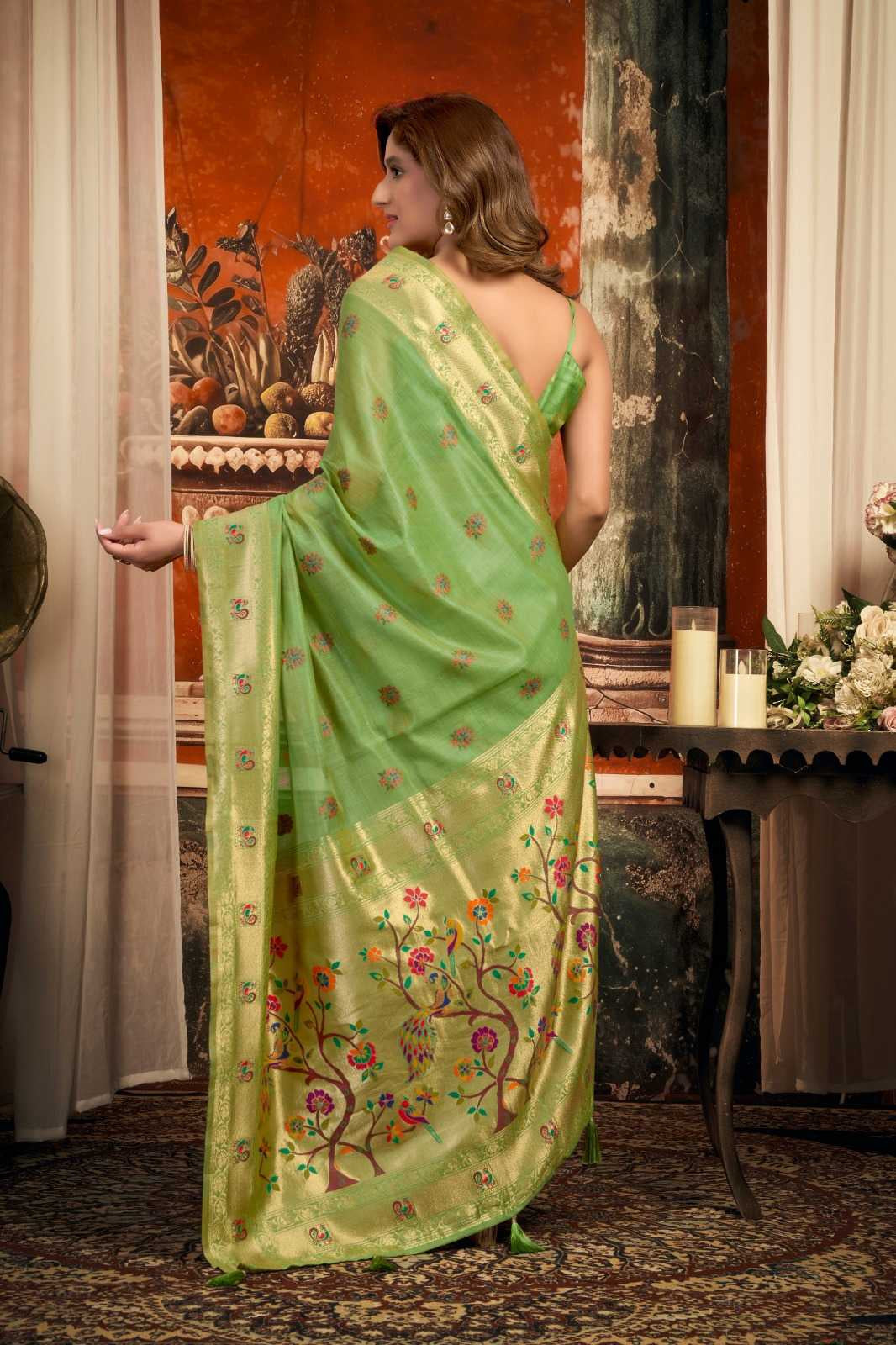 Heavy Super Kota Paithani Saree with Zari Border, Jacquard Weaving & Fancy Tassels