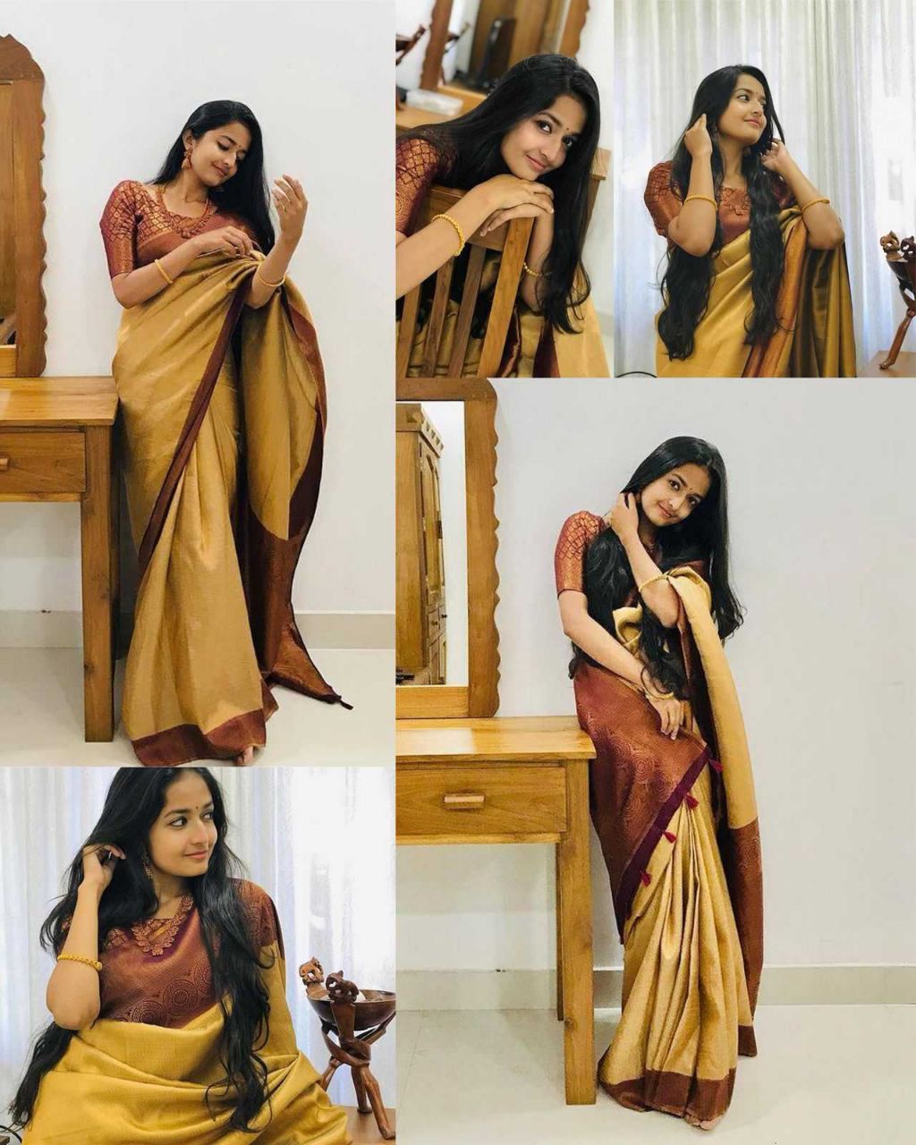 Lichi Silk Saree with Rich Jacquard Weave & Designer Pallu