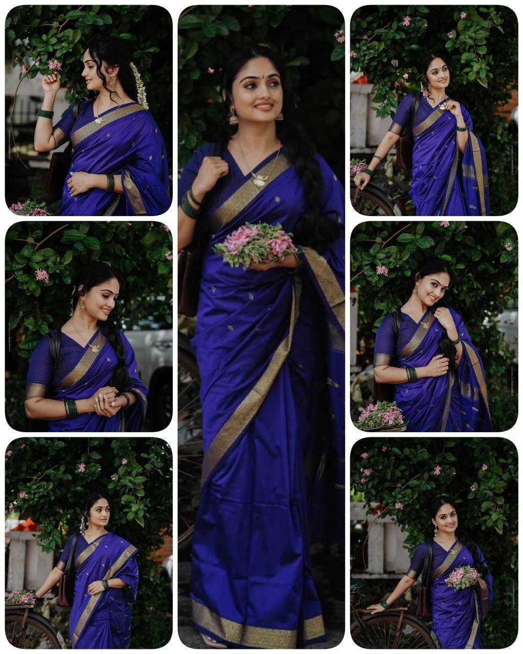 Soft Linen Saree with Charming Design & Rich Weaving Blouse