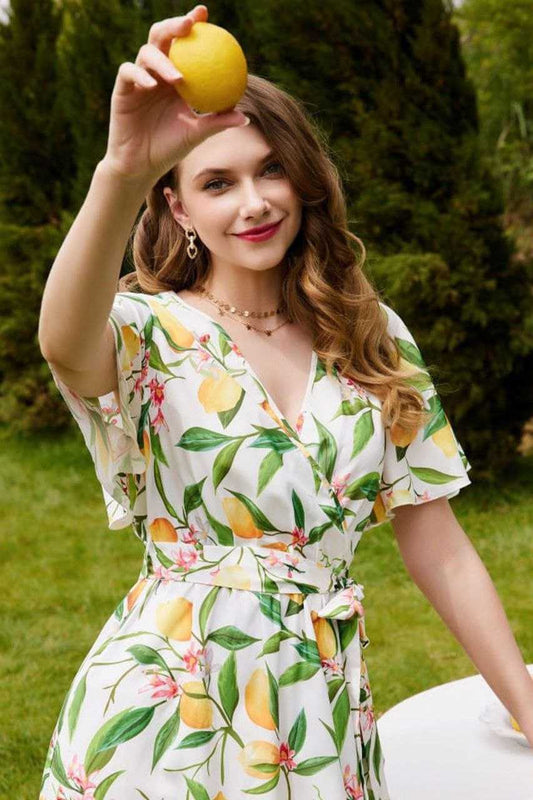 Stylish White Printed Flared Havy Maikro Crepe Dress
