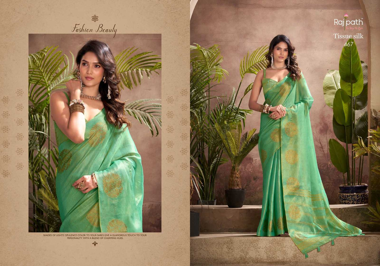 Rajpath kiri silk tissue silk stylish saree