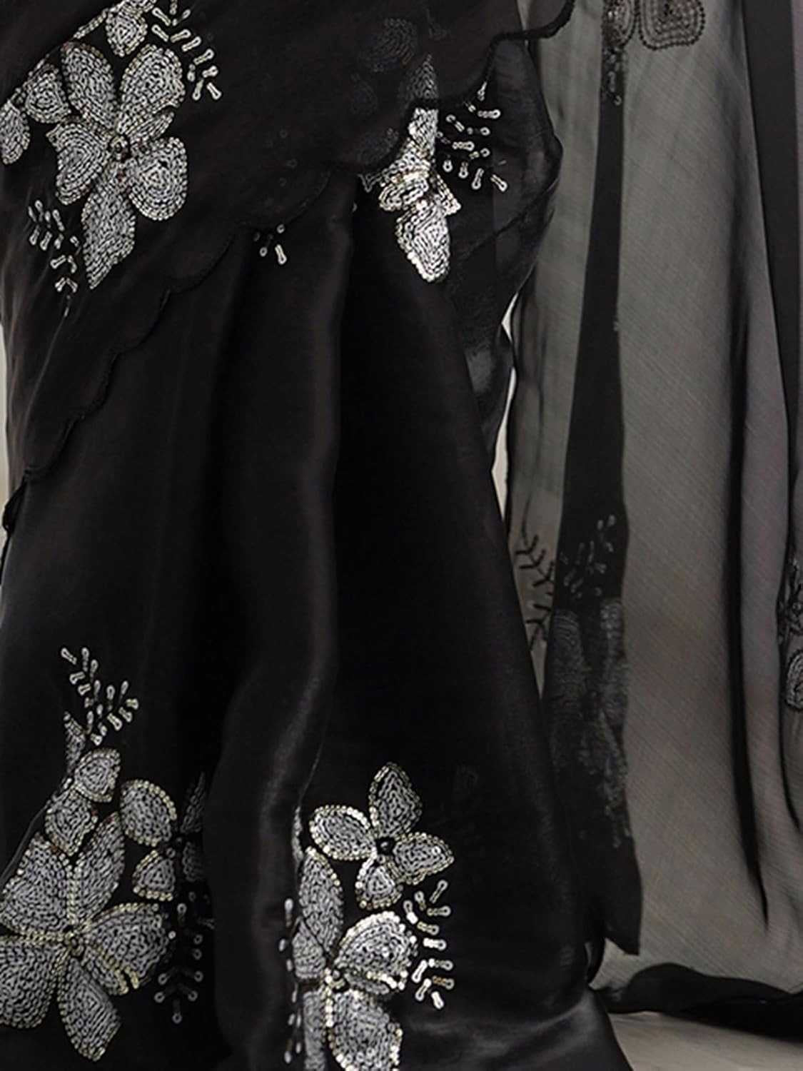 Premium Jimmy Choo Saree with Embroidery & 3MM Sequins Work