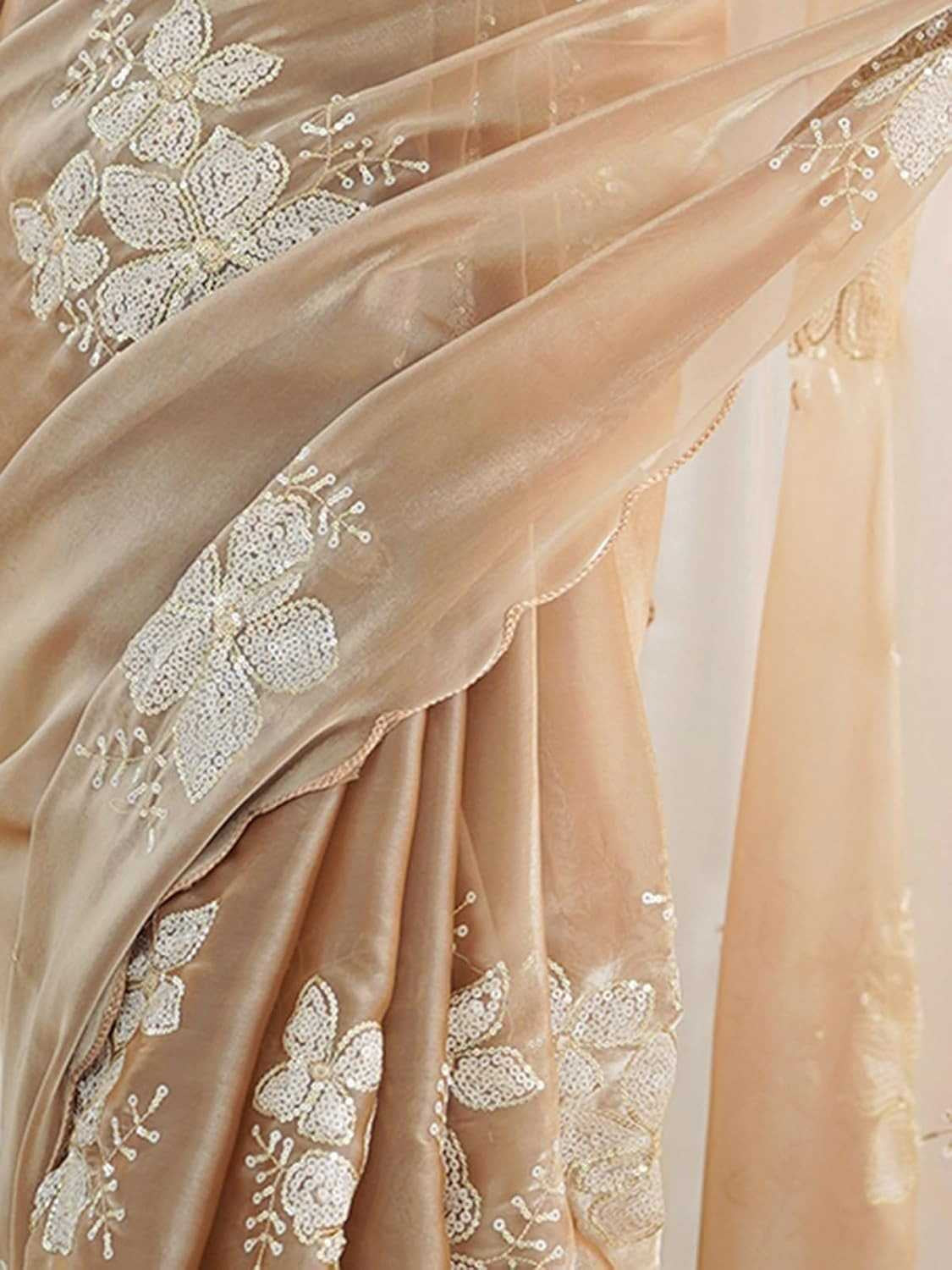 Premium Jimmy Choo Saree with Embroidery & 3MM Sequins Work