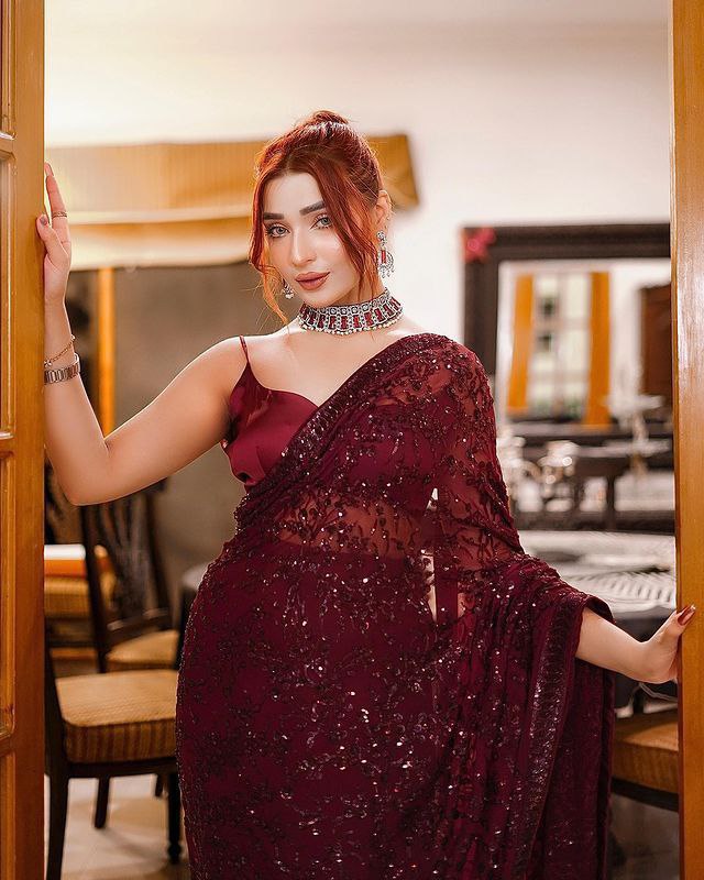 Georgette Saree With Heavy 3MM Sequins Embroidery Work